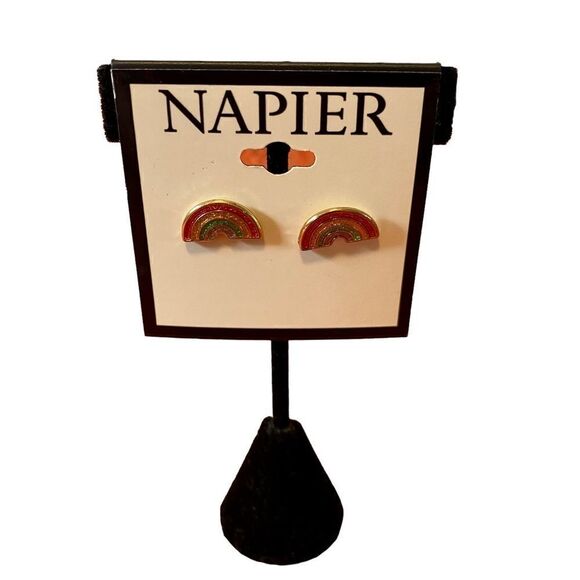 Napier Small Rainbow Post Earrings - Picture 2 of 6